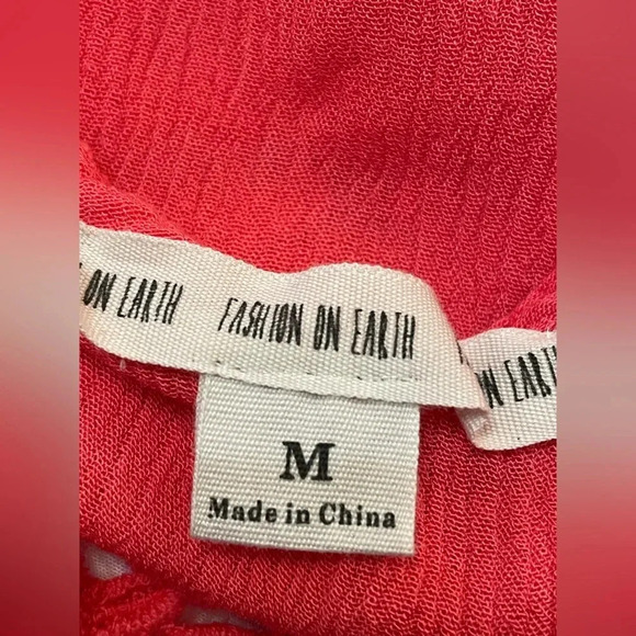 Fashion On Earth Coral‎ Pink Cold Shoulder Top Medium - Picture 5 of 8